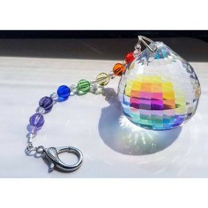 Crystal suncatcher prism 40mm AB with crystal chak